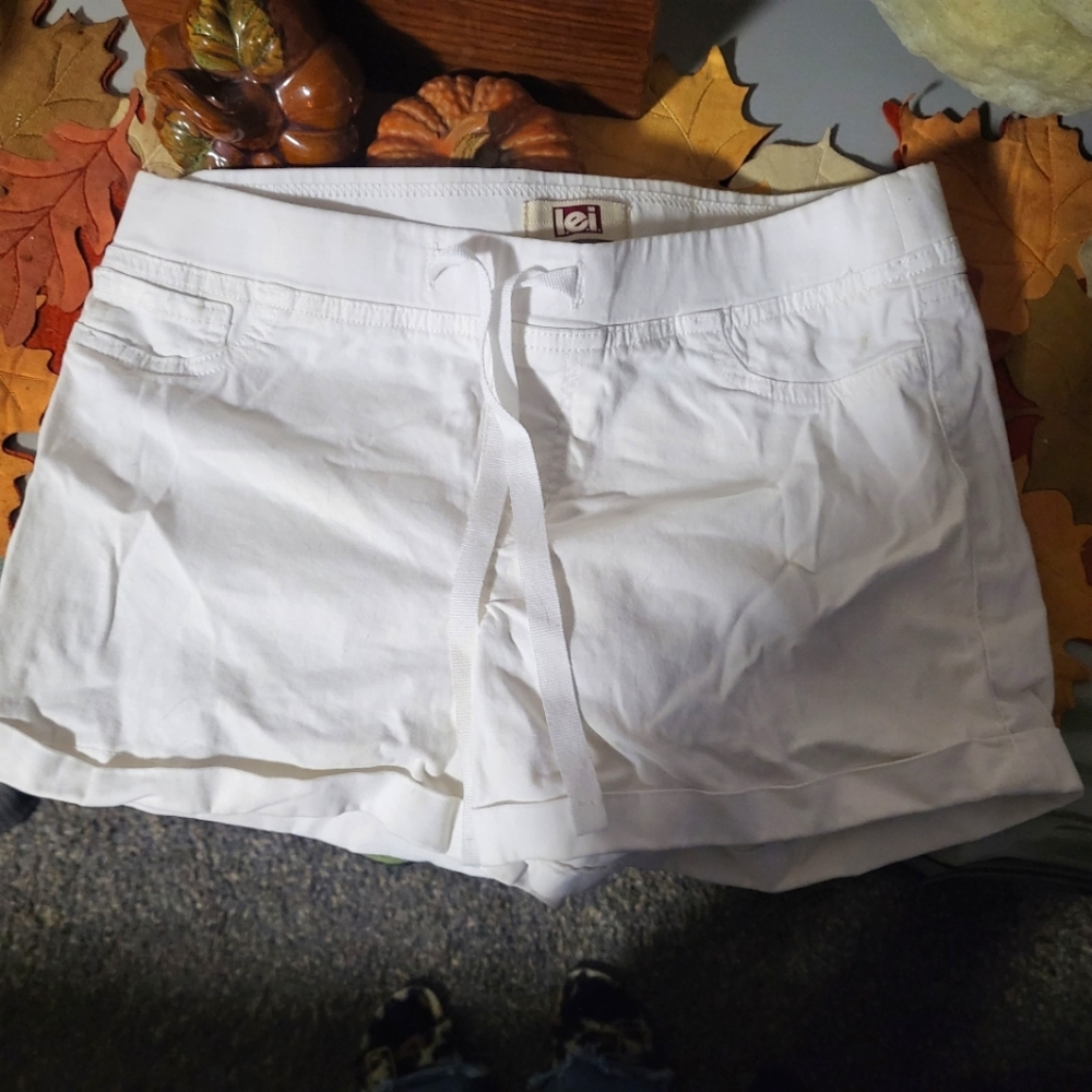 White stretchy shorts.